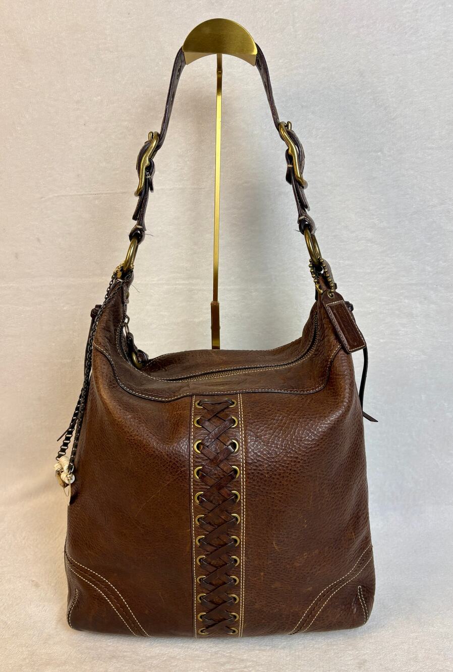 Coach Y2K Chelsea Lace Duffle Hobo in Espresso Leather